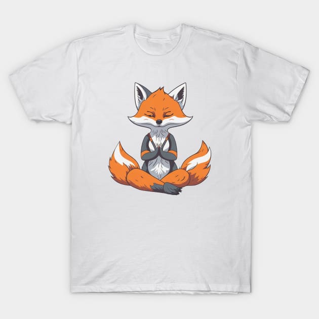 The fox meditates T-Shirt by Yussy Art